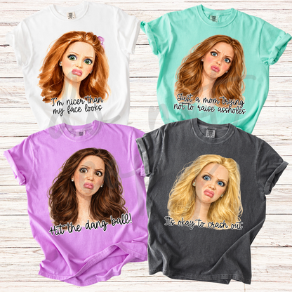 Funny Disgusted Doll Face Editable Canva Template