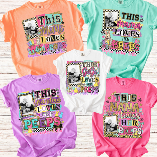 This Mama Grandma Nana GiGi MiMi Loves Her Peeps Easter Photo Editable Canva Template