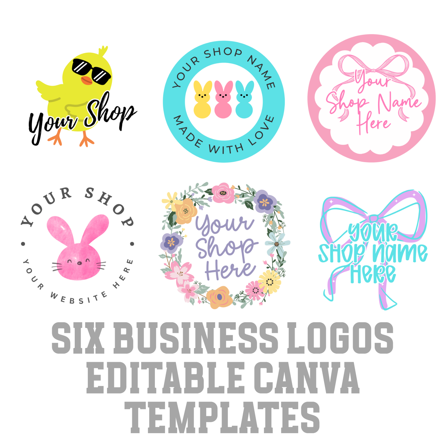 Easter Spring Editable Business Logo Templates