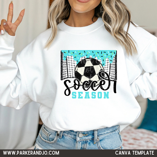 Soccer Season Drip Canva Template