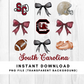 South Carolina Gamecocks Trendy Coquette Bow Football PNG File