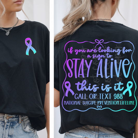 sign to stay alive png with pocket design