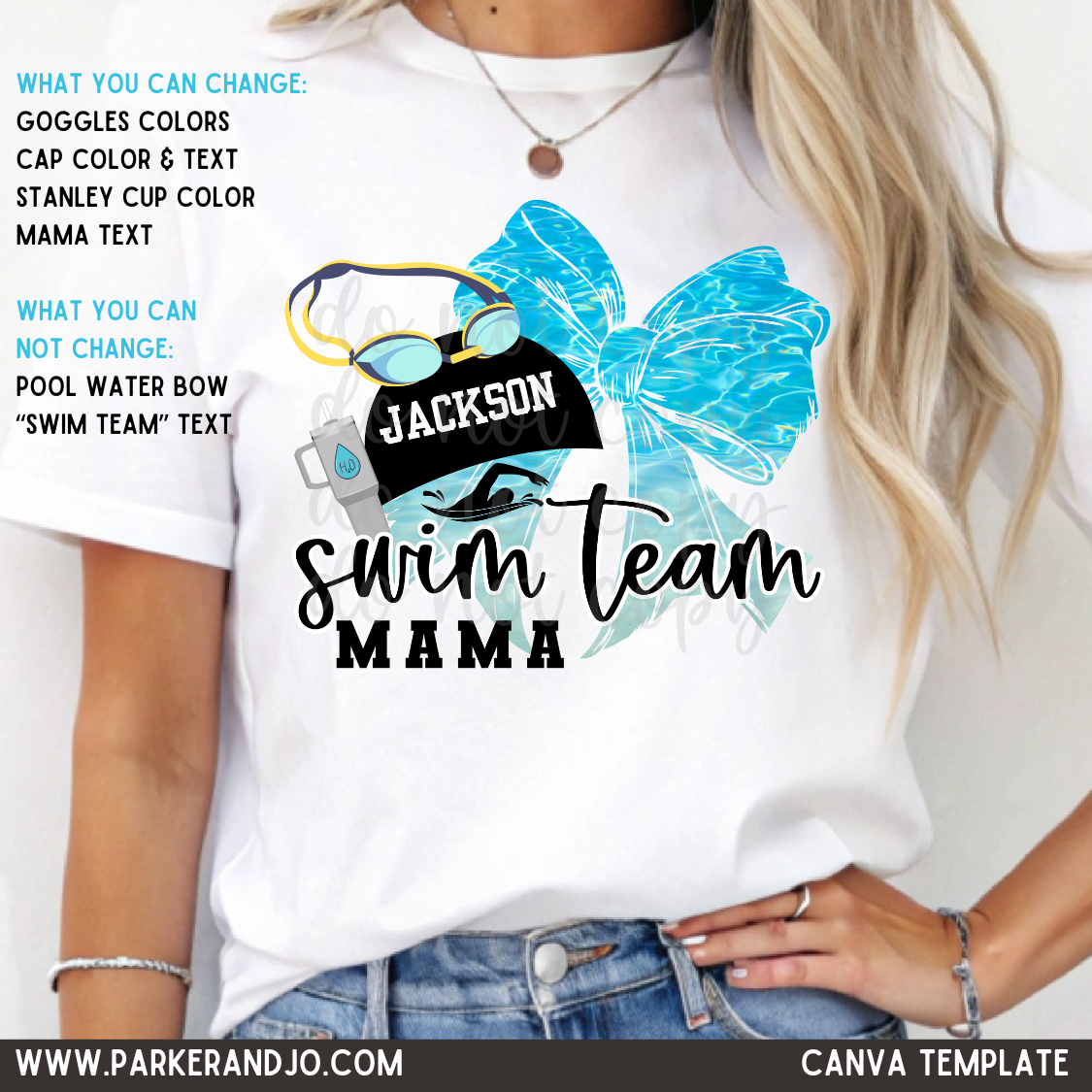 Swim Team Bow Canva Template