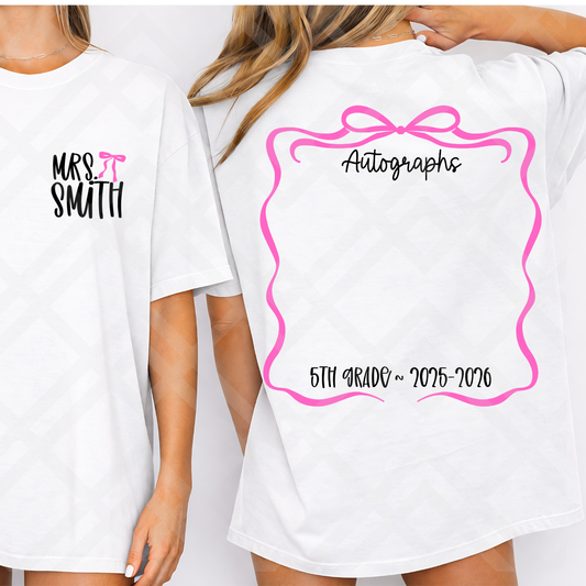 TEACHER SHIRT AUTOGRAPHS EDITABLE TEMPLATE