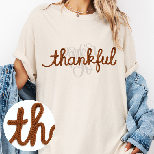 Faux Yarn Crochet thankful png