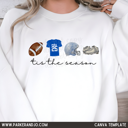 Tis the Season Football Canva Template