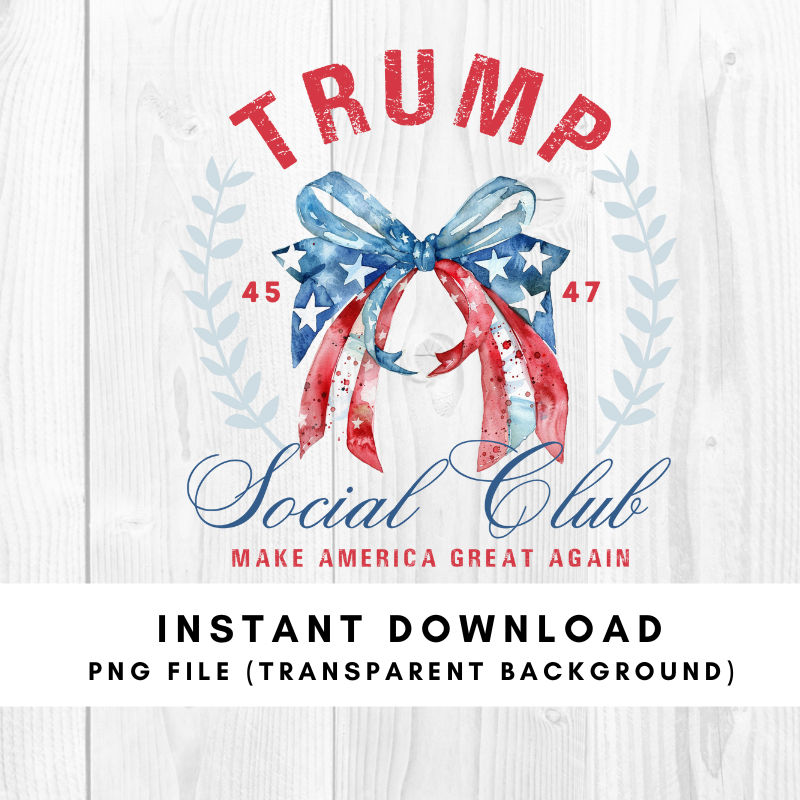 Trump Social Club Trendy Coquette Bow PNG File