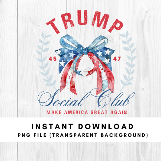 Trump Social Club Trendy Coquette Bow PNG File