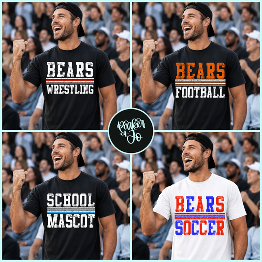 Masculine Distressed Varsity Stripes Editable Template | *blank mockups included
