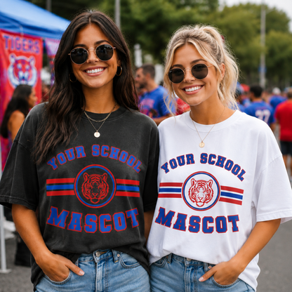 Striped Circle Mascot School Spirit Editable Template | *blank mockup included