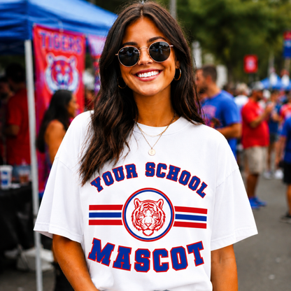 Striped Circle Mascot School Spirit Editable Template | *blank mockup included