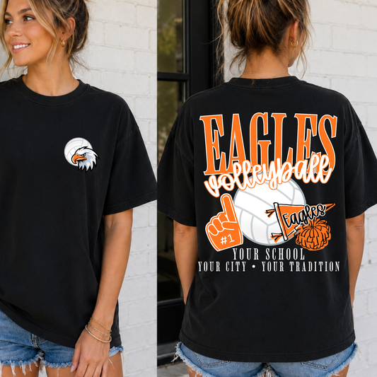 VOLLEYBALL School Spirit Mascot Editable Template | *blank mockup included