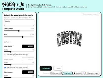 Zebra Print Varsity Arch Template | Parker & Jo™ Template Studio
